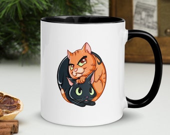 Orange Cat & Black Cat Yin Yang Mug - Herbie and Simone