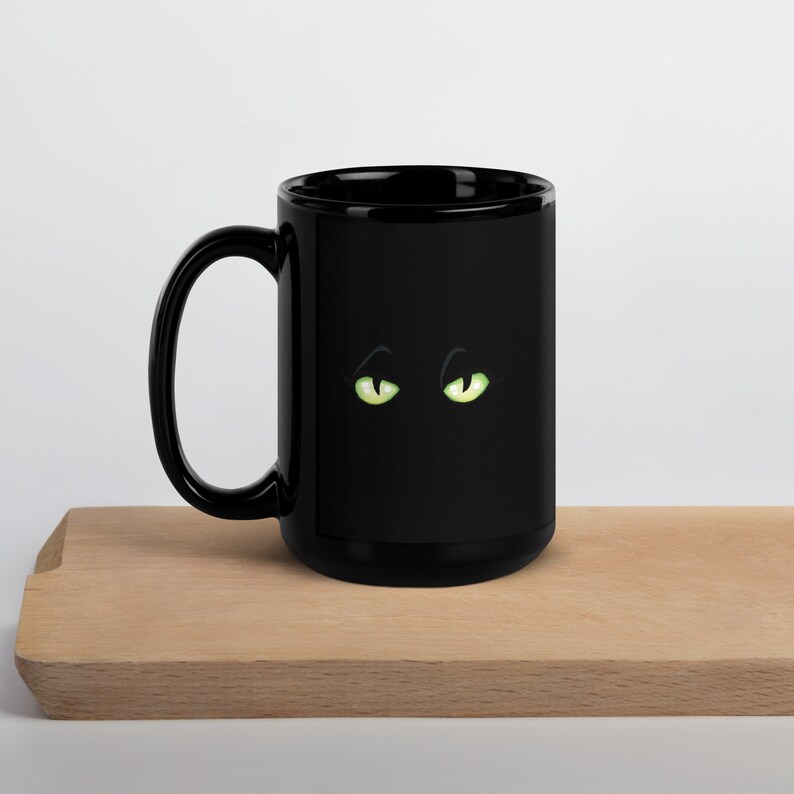 The Void Stares Back - Black Cat Mug - 15oz