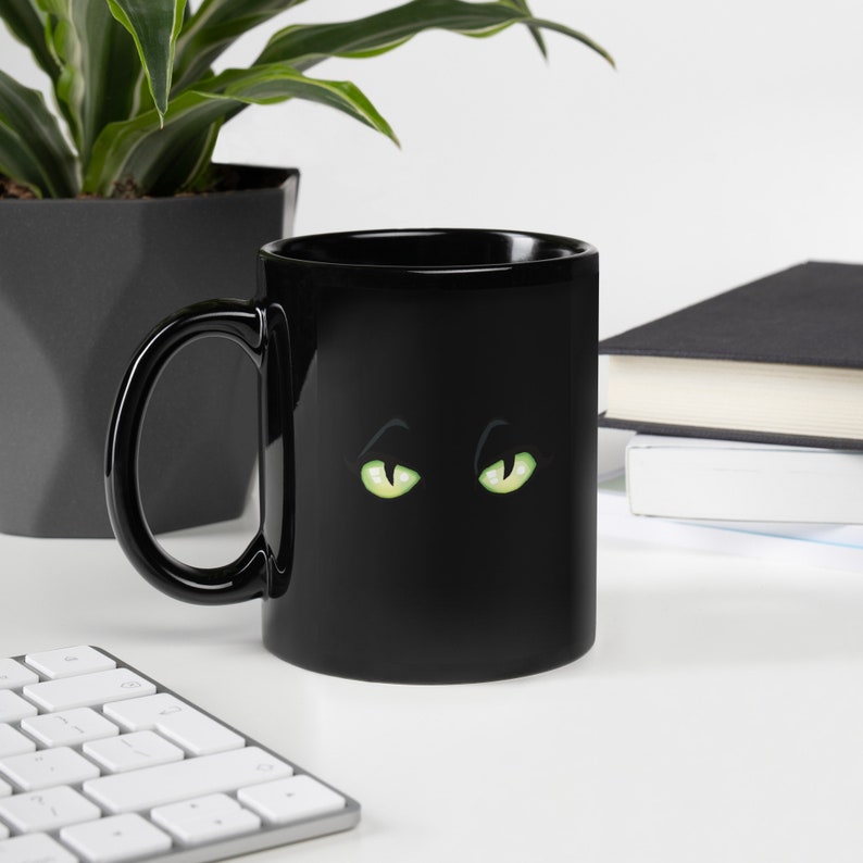 The Void Stares Back - Black Cat Mug