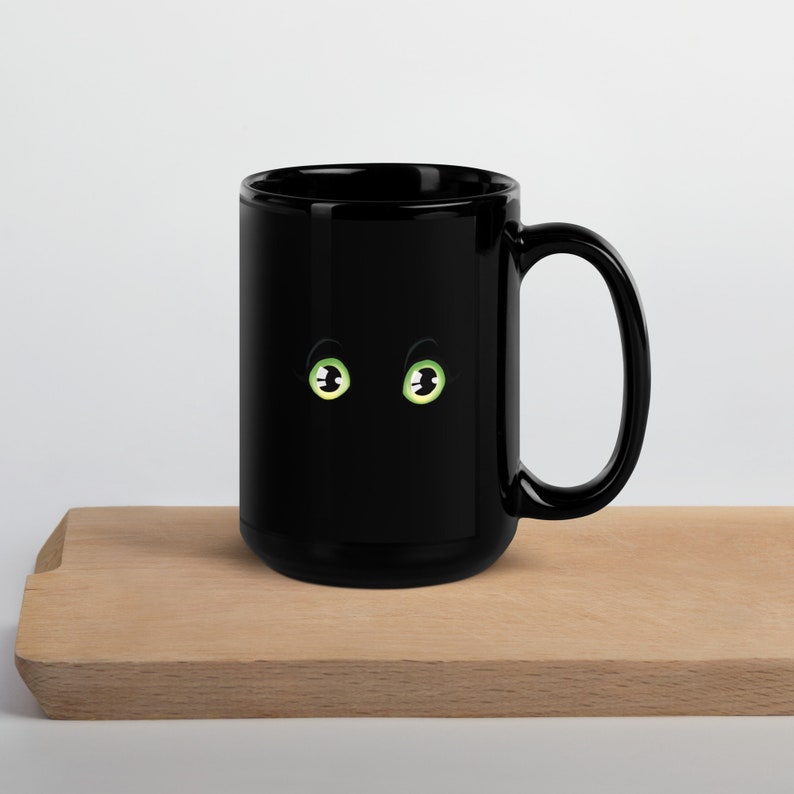 The Void Stares Back - Black Cat Mug - 15oz