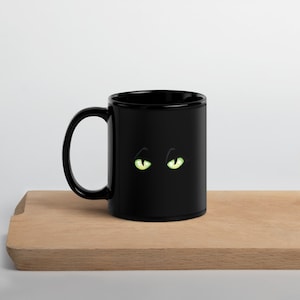 The Void Stares Back - Black Cat Mug - 10oz