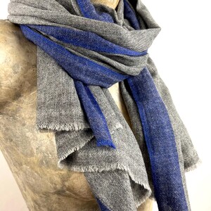 Etole pure laine vierge fantaisie gris perle brun doré - AALLARD de Megève