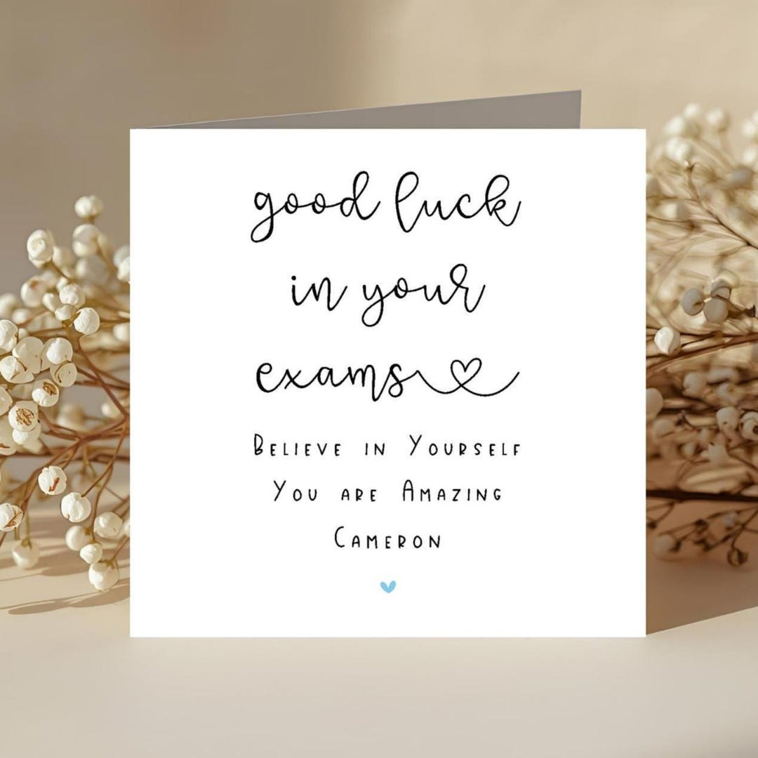 Personalised Good Luck Exams Card: Believe in Yourself - Etsy UK