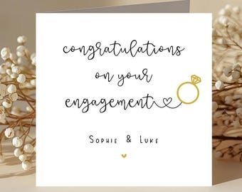 Personalised Engagement Card | Modern and Minimalist Congratulations Greeting