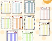 A Set of 10 Customized Daily preschool Sign In/ Sign Out  attendance sheet for all seasons periods Bundle of Nursery and kindergarten sheet