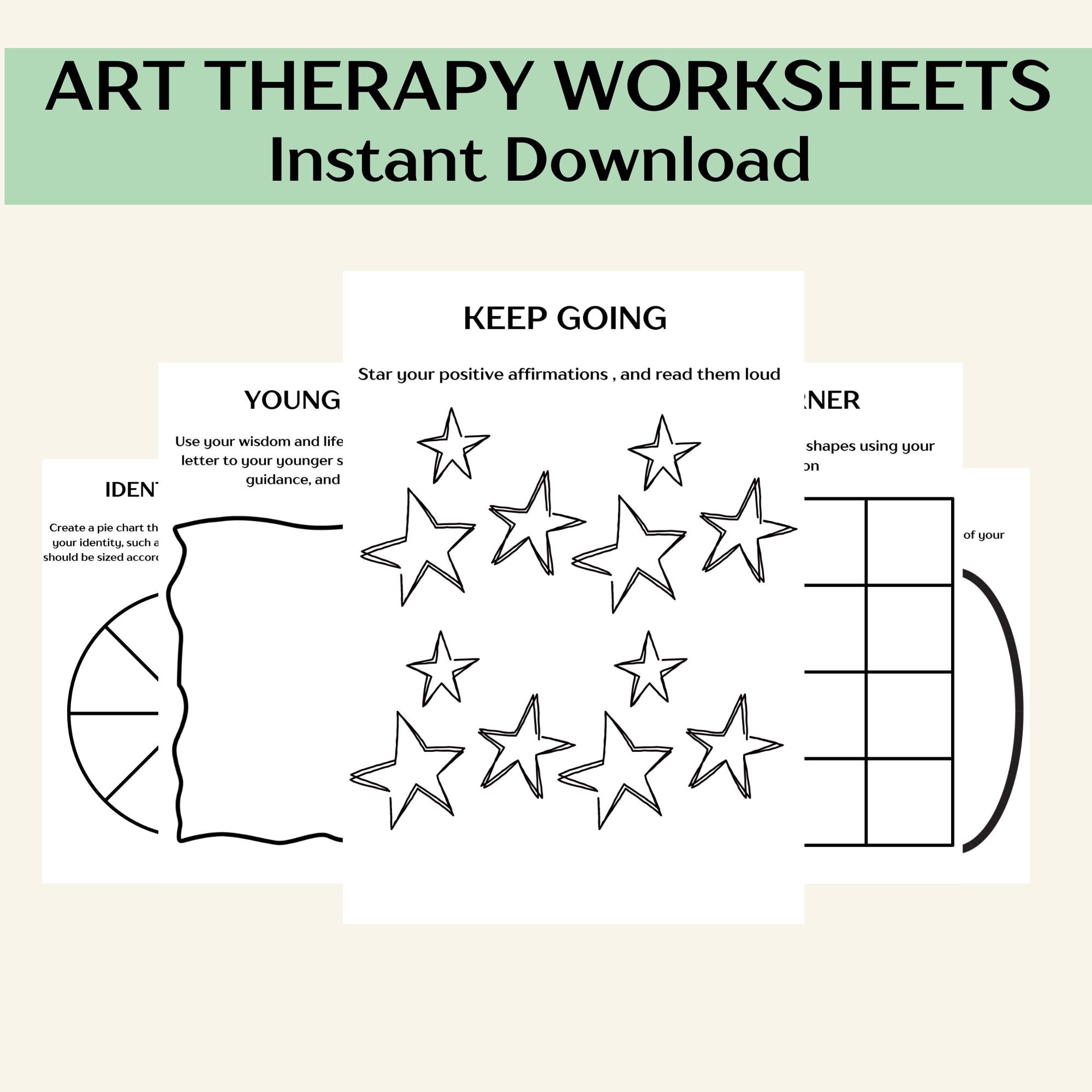 Art Therapy Worksheets for Healing and Mental Health Counselor ...