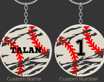 Personalized Baseball Softball Keychain – Team Gift, Backpack Tag, Sports Charm for Players & Coaches