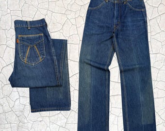 W29 L29.5 LEVI'S 501 VINTAGE 80's jeans cowboy denim medium blue wash faded zipper fly talon 42 straight cut classic non selvedge USA L17