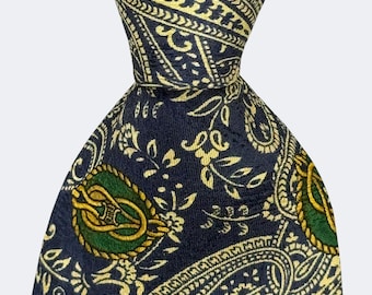 CELINE necktie  - 90's vintage twill silk tie paisley design made in Spain