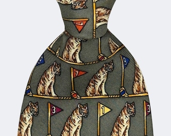 BROOKS BROTHERS necktie  - 90's vintage twill silk tie animal design made in USA