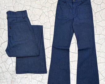 W30 L32 LEVI'S 501 VINTAGE 70's jeans bush pant denim dark blue wash button fly talon 42 boot cut classic non selvedge USA L19