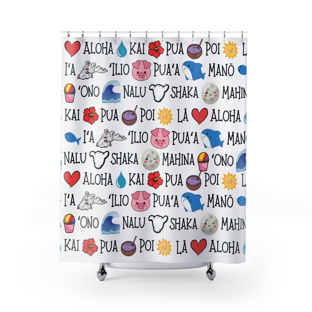 Hawaiian Words Shower Curtain Words of Hawaii Shower Curtain Etsy