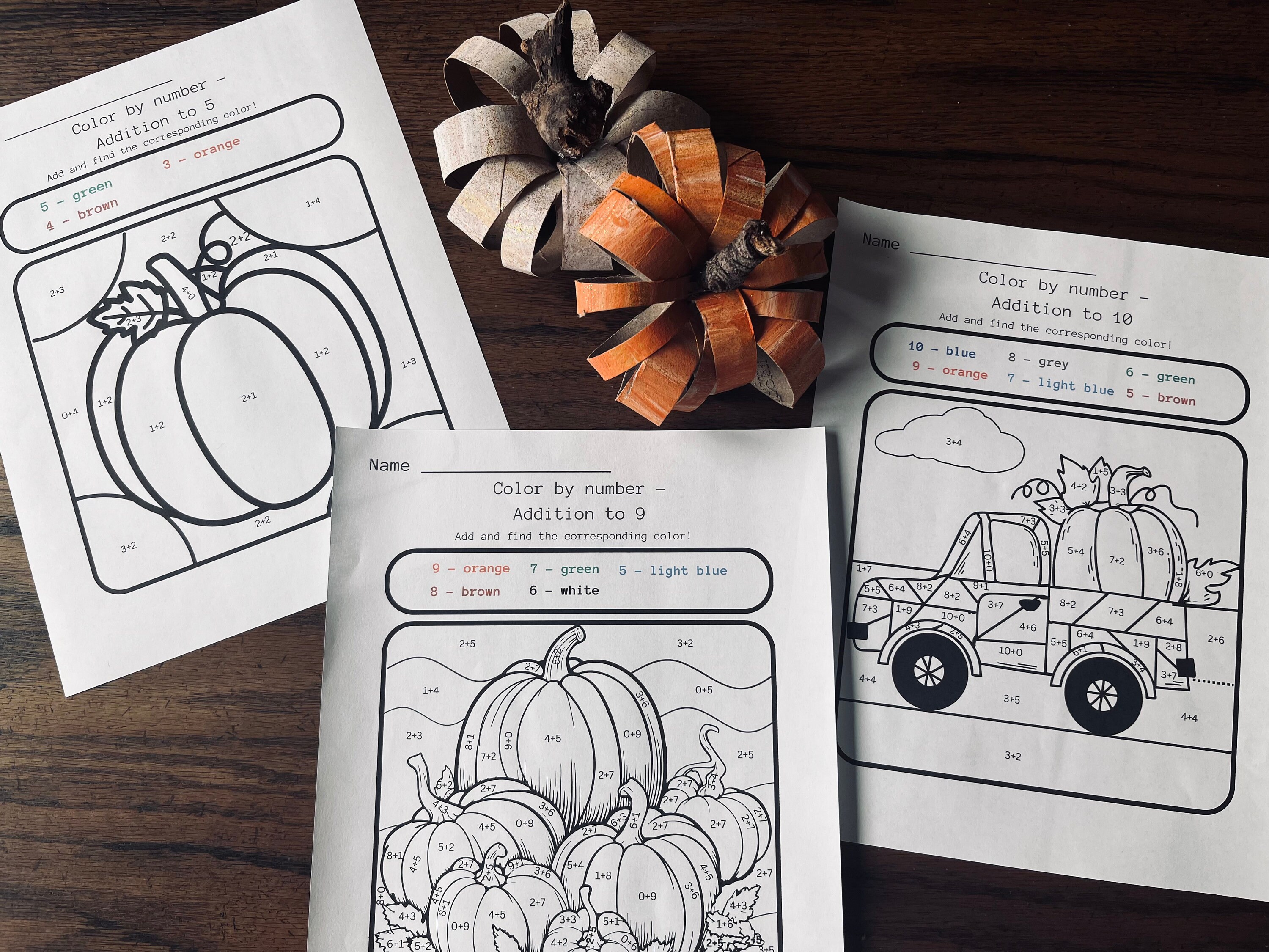 Fall Color by Number Addition to 10 / Kindergarten - 2st Grade Math ...