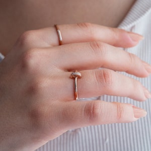 14k Solid Gold Ring | Unique Gold Jewelry | Minimalist Jewelry Gold Baguette Ring | Gift for Women | Valentine&#39;s Day Gift | Wedding Gift