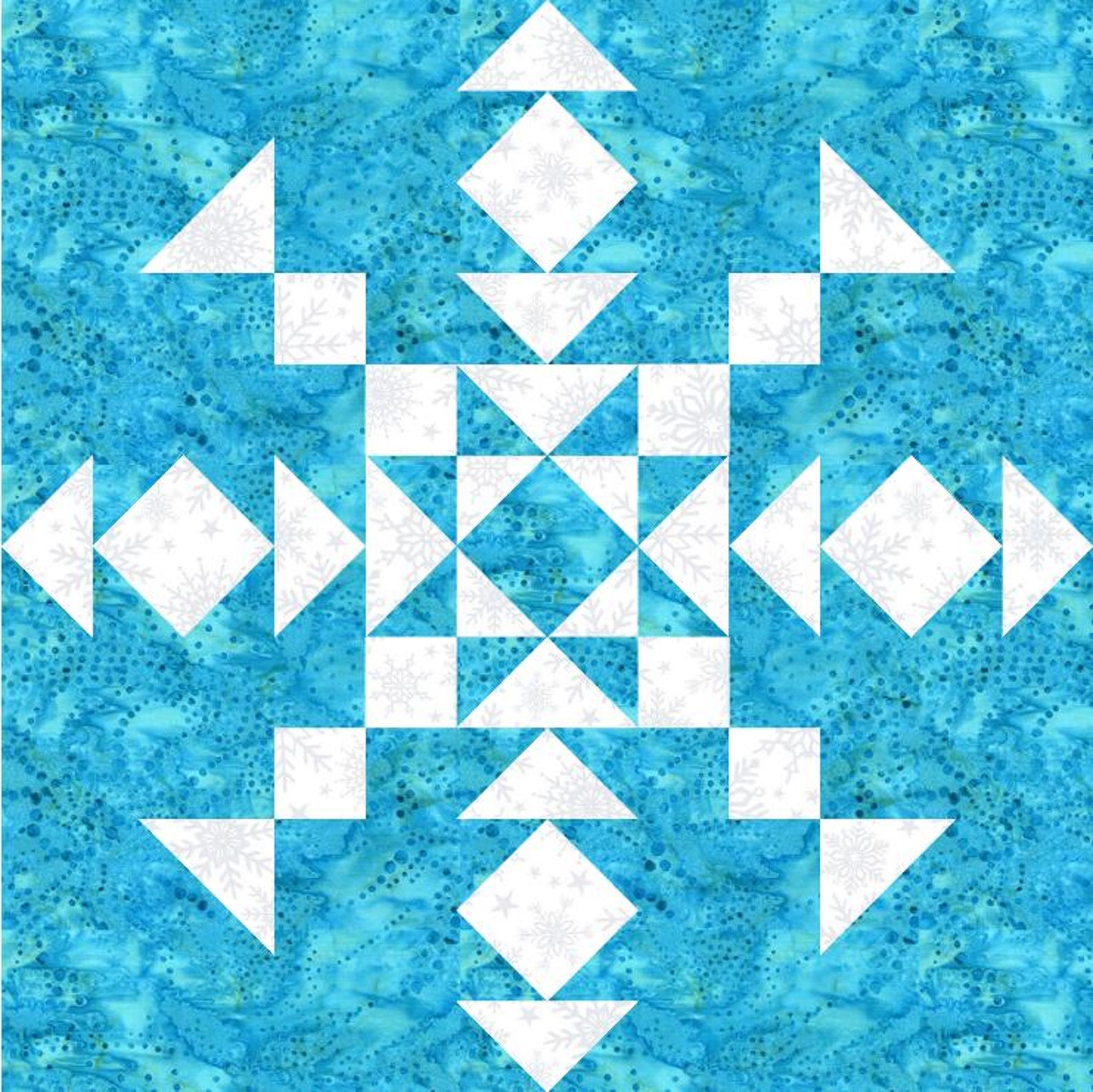 Quilty Snowflake Block Pattern, 12 1/2