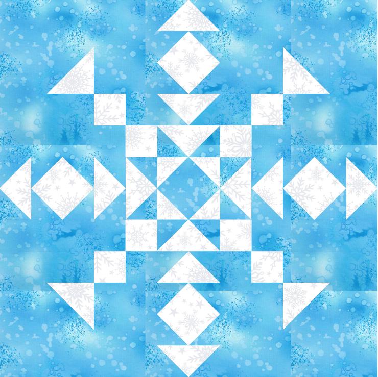 Quilty Snowflake Block Pattern, 12 1/2