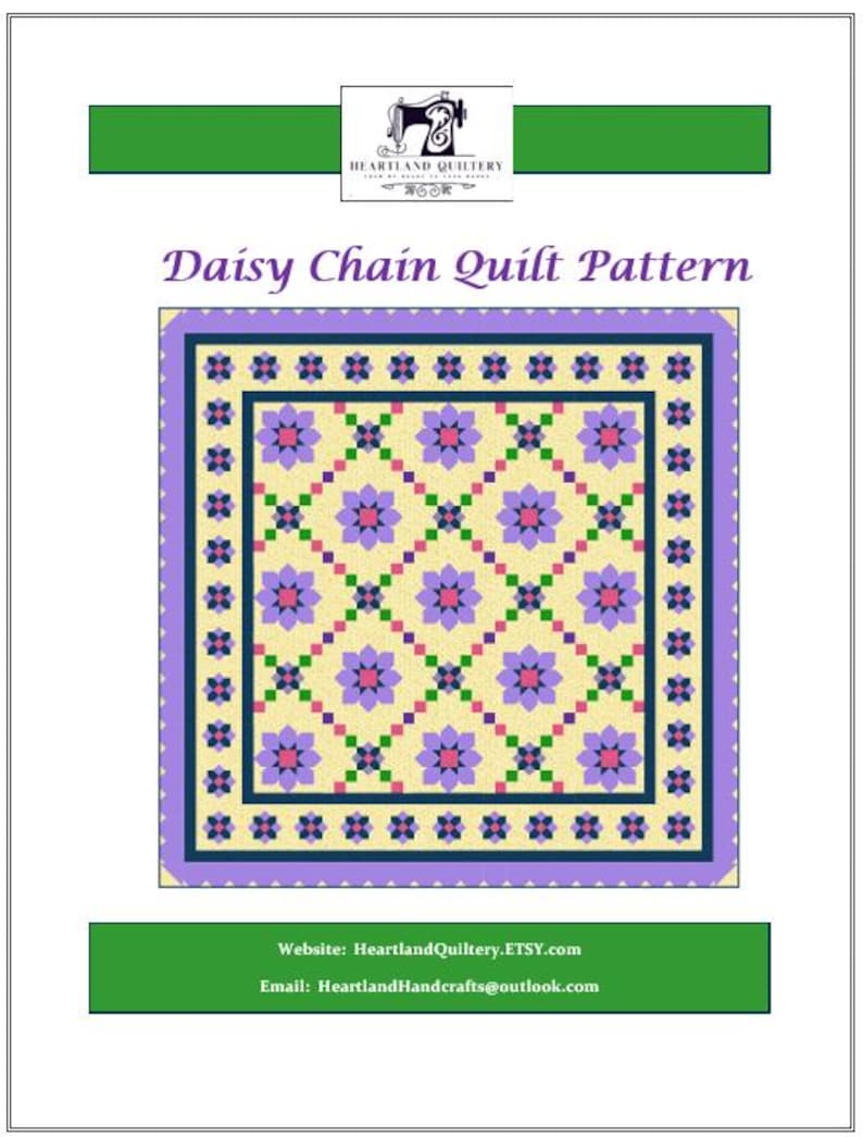 Daisy Chain Queen-king Size Quilt Pattern, 100 1/2" X 100 1/2" (PDF ...