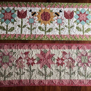 2 modelli di runner da tavolo: Uccelli e fiori e Api e fiori