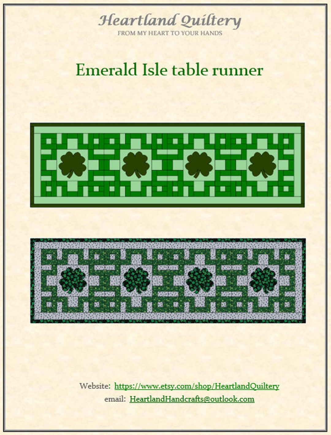 Emerald Luck Quilted Table Runner NCU0DV1825