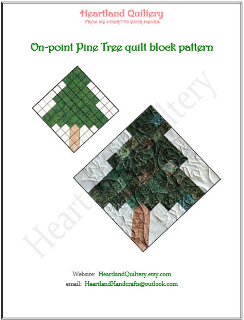 On-point Pine Tree Quilt Block Pattern - Etsy