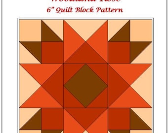Woodland Rose quilt block pattern