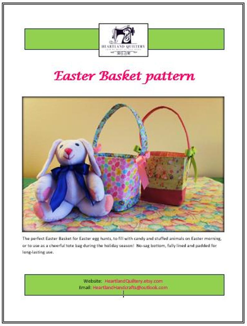 Easter Basket Sewing Pattern - Etsy