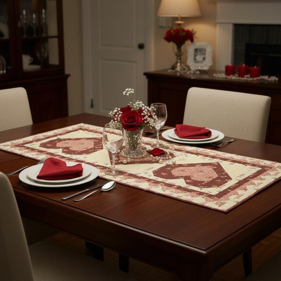 Heart to Heart Table Runner, Valentine's Day Decor (PRINTED Pattern - Etsy