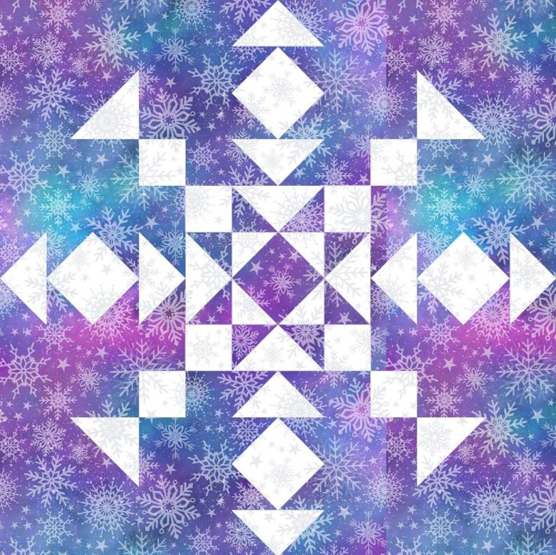 Quilty Snowflake Block Pattern, 12 1/2