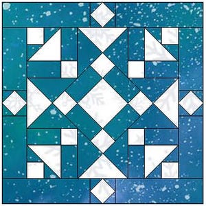 Patrón de bloque de copo de nieve, 12 1/2&quot; x 12 1/2&quot;