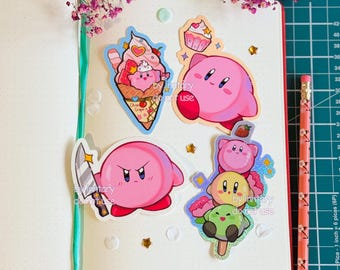 Adesivi Kirby / Adesivo in vinile impermeabile per bottiglia d'acqua, laptop, notebook, adesivo Nintendo, adesivo da gioco - Adesivo per videogiochi
