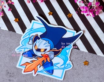 Autocollant Meta Knight 3,5" | Autocollant imperméable en vinyle pour bouteille d'eau, ordinateur portable, ordinateur portable, autocollant Nintendo, autocollant de jeu - Cadeaux de jeu