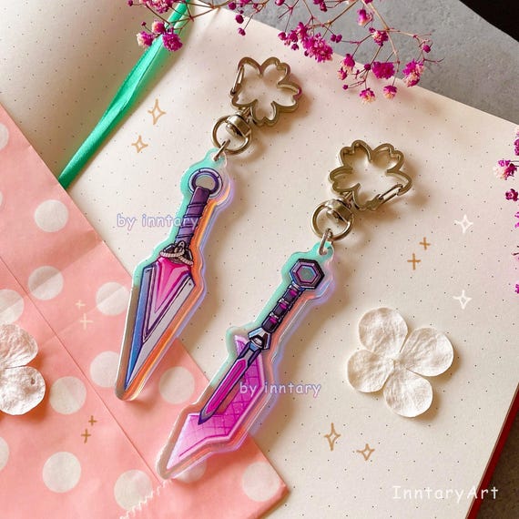 Kiriko Overwatch 2 Keychain | Kiriko kunai keychain | Kiriko Main Charm | 3&quot; Double-Sided Rainbow Acrylic Charm