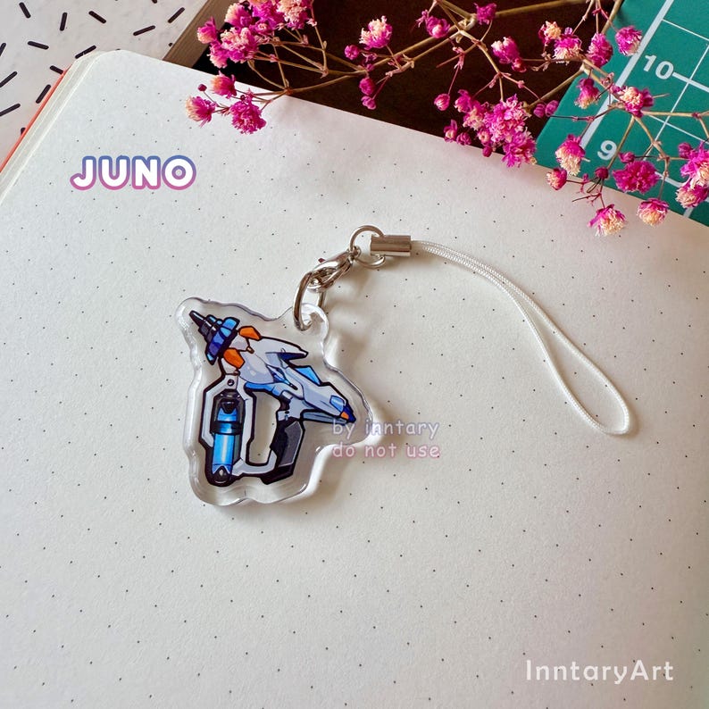Overwatch 2 Handyanhänger | OW2 Schlüsselanhänger 1.5" - DVA, Mercy, Sombra, Kiriko, Symmetra, Juno | Overwatch Schlüsselanhänger - Gaming Geschenke Juno