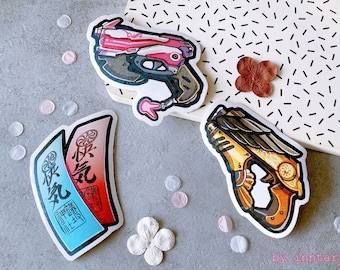 Overwatch 2 stickers | Holographic Sparkle stars | Cute for Laptop Bullet Journal Water bottle, FANMADE Mercy,Dva