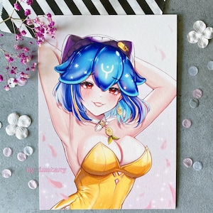 Bao Vtuber art print | Whale anime girl | Anime print, Vtuber Waifu poster, Kawaii print, Fanart print