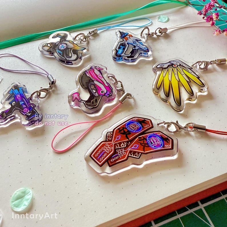 Overwatch 2 Handyanhänger | OW2 Schlüsselanhänger 1.5" - DVA, Mercy, Sombra, Kiriko, Symmetra, Juno | Overwatch Schlüsselanhänger - Gaming Geschenke Bild 9