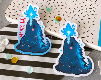 Chibi Godzilla Sticker | Cute Kaiju Stickers 3.3"| Kaiju Chibi Vinyl Sticker