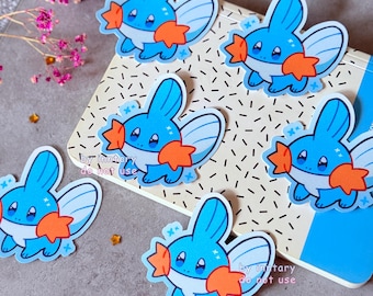 Mudkip sticker | Vinyl Waterproof Sticker 3.1" for Water Bottle, Laptop, Notebook, Poke Self-Care sticker, Kawaii Gaming aesthetic