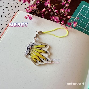 Overwatch 2 Handyanhänger | OW2 Schlüsselanhänger 1.5" - DVA, Mercy, Sombra, Kiriko, Symmetra, Juno | Overwatch Schlüsselanhänger - Gaming Geschenke Mercy