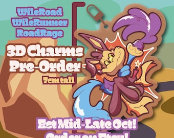 Wile E. Coyote & Roadrunner 3D Acrylic Charm (PRE-ORDER)