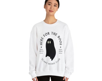 Here For The Boos Scary Moms Club Unisex Heavy Blend™ Crewneck Sweatshirt