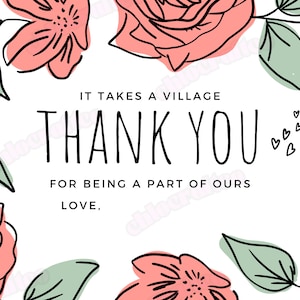Es braucht ein Dorf, Dankeschön, Geschenk für Kinderbetreuer, Danke, dass Sie ein Teil von uns sind, Helfergeschenk, Dankeskarte, Dankeschön