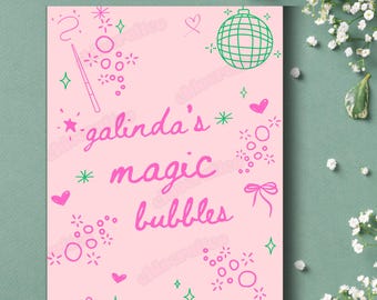 Galinda's Magical Bubbles Sign: Wicked Party Printable (PDF)