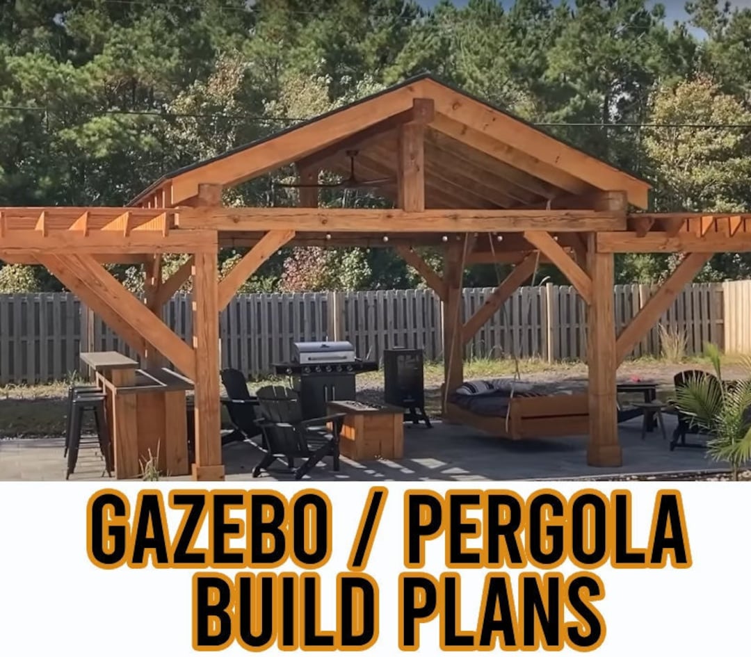 Gazebo Build Plans Pergola Build Plans - Etsy