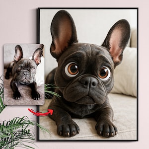 Pixar Style Pet Portrait from Photo | Custom Dog, Cat, Family Cartoon | Personalized Digital Download