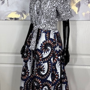 ADEPA Women&#39;s African Print Maxi Shirt Dress. African Print Shirt Gown. Ankara Shirt Dress. Ankara Shirt Gown. African Tribal Print Dress
