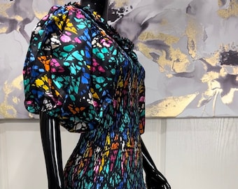 Ankara Maxi Dress: Women's African Print Smocked Formal Dress