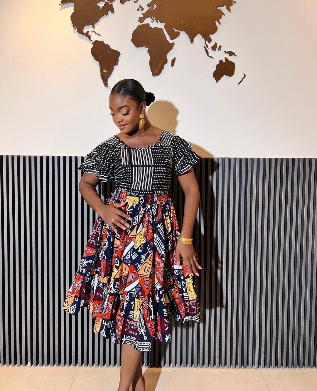 tribal print cocktail dress Convertible Ankara Print Dress, Multiway Wrap Mini Dress, Handmade African Wax Fabric
