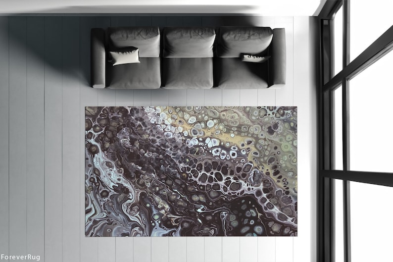 Modern Marble Print Rug Stylish Home Decor Unique Design Etsy