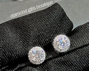 Moissanite Stud Earrings 925 Silver Minimalist Jewelry for Women Anniversary Gift Pass Diamond Tester